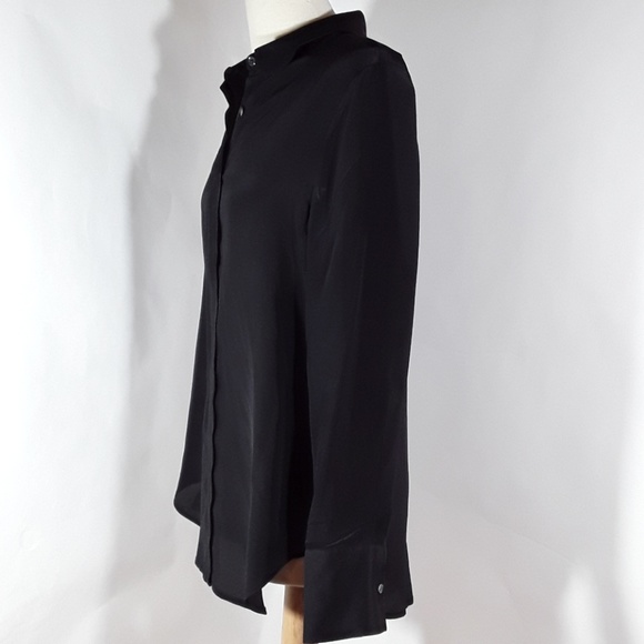 Banana Republic elegant button up black silk shirt - Picture 3 of 6
